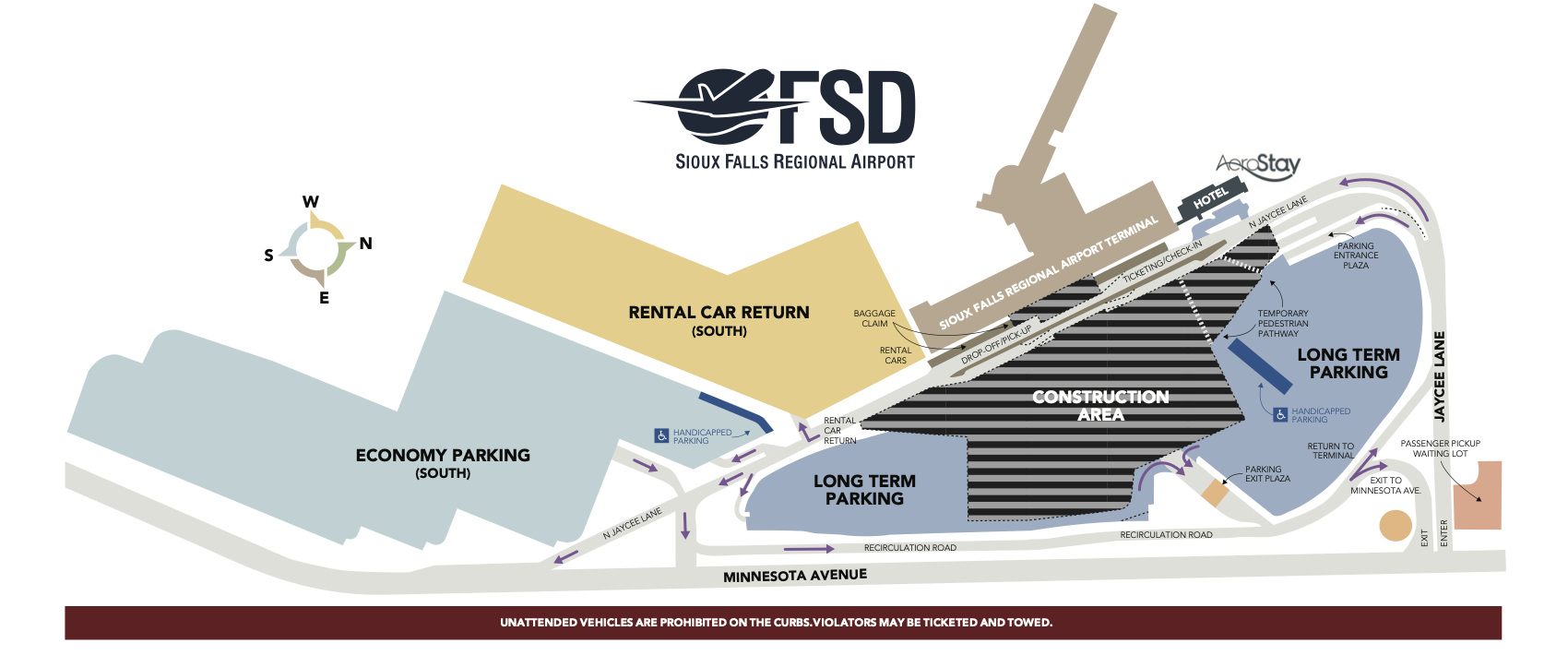 2023 05 30 FSD Airport Parking Map   Temp Construction DRAFT.2 